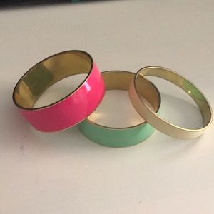 Set of 3 J. Crew enamel bangle bracelets